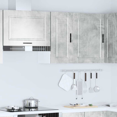 Berkfield Kitchen Wall Cabinet†Porto Concrete Grey Engineered Wood 2