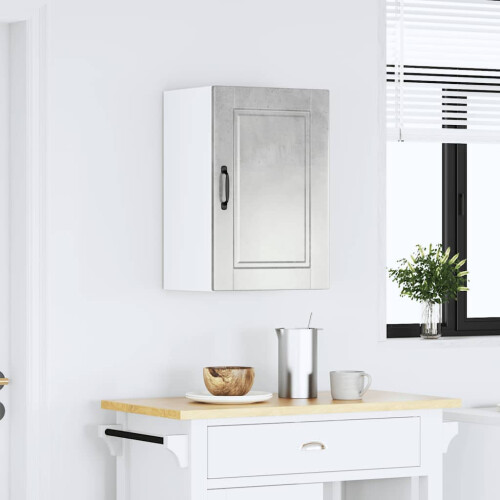 Berkfield Kitchen Wall Cabinet†Porto Concrete Grey Engineered Wood 2