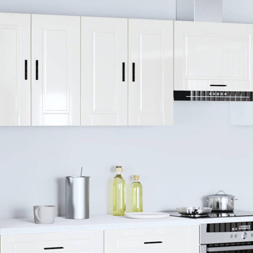 Berkfield Kitchen Wall Cabinet Porto High Gloss White Engineered Wood 1