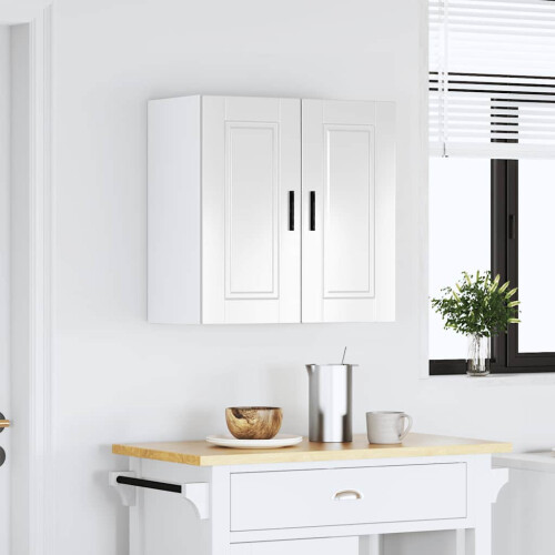 Berkfield Kitchen Wall Cabinet Porto High Gloss White Engineered Wood 2
