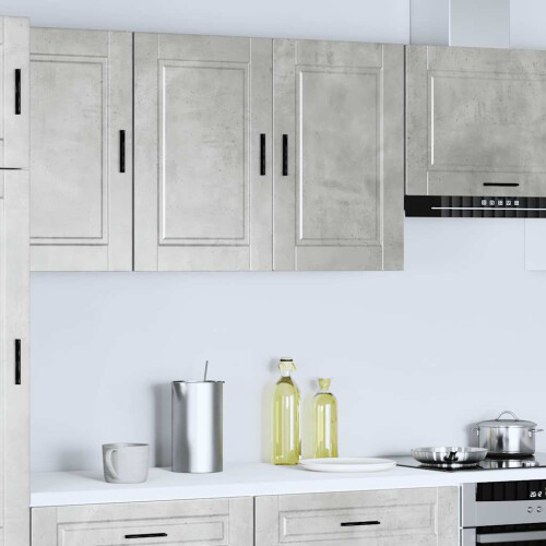 Berkfield Kitchen Wall Cabinet Porto Concrete Grey Engineered Wood 2