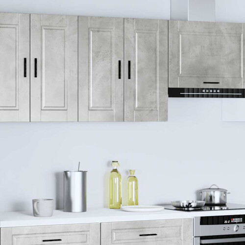 Berkfield Kitchen Wall Cabinet Porto Concrete Grey Engineered Wood 1
