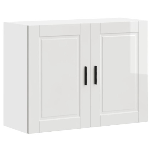 Berkfield Kitchen Wall Cabinet Porto High Gloss White Engineered Wood 1