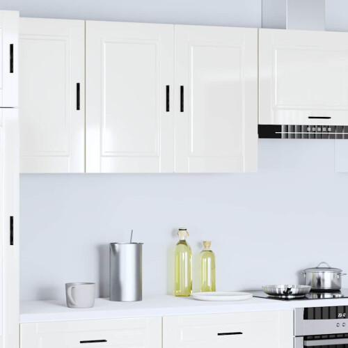 Berkfield Kitchen Wall Cabinet Porto High Gloss White Engineered Wood 2