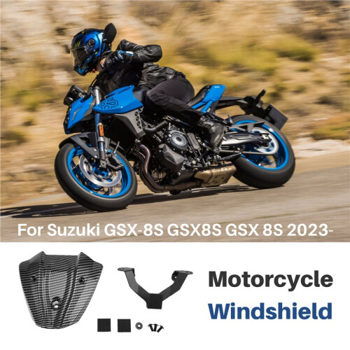 Motorcycle Windscreen Windshield Wind Shield Screen Protector for  GSX-8S GSX8S GSX 8S 2023- Carbon 1