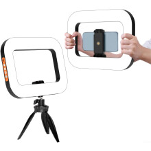 LED Ring Light with Tripod Stand, Rechargeable Adjustable Bicolor Lighting Kit for Phone and Camera
