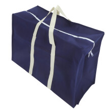 Large Capacity Foldable Storage Bag with Reinforced Handle for Clothes Quilts Travel Moving Navy Blue