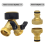 2x messingforbindelse tovejs messinghane manifold messing haveslange med 3