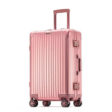 20 Inch Aluminum Carry On Luggage with TSA Lock, Lightweight Hard Shell Spinner Suitcase Rose Gold