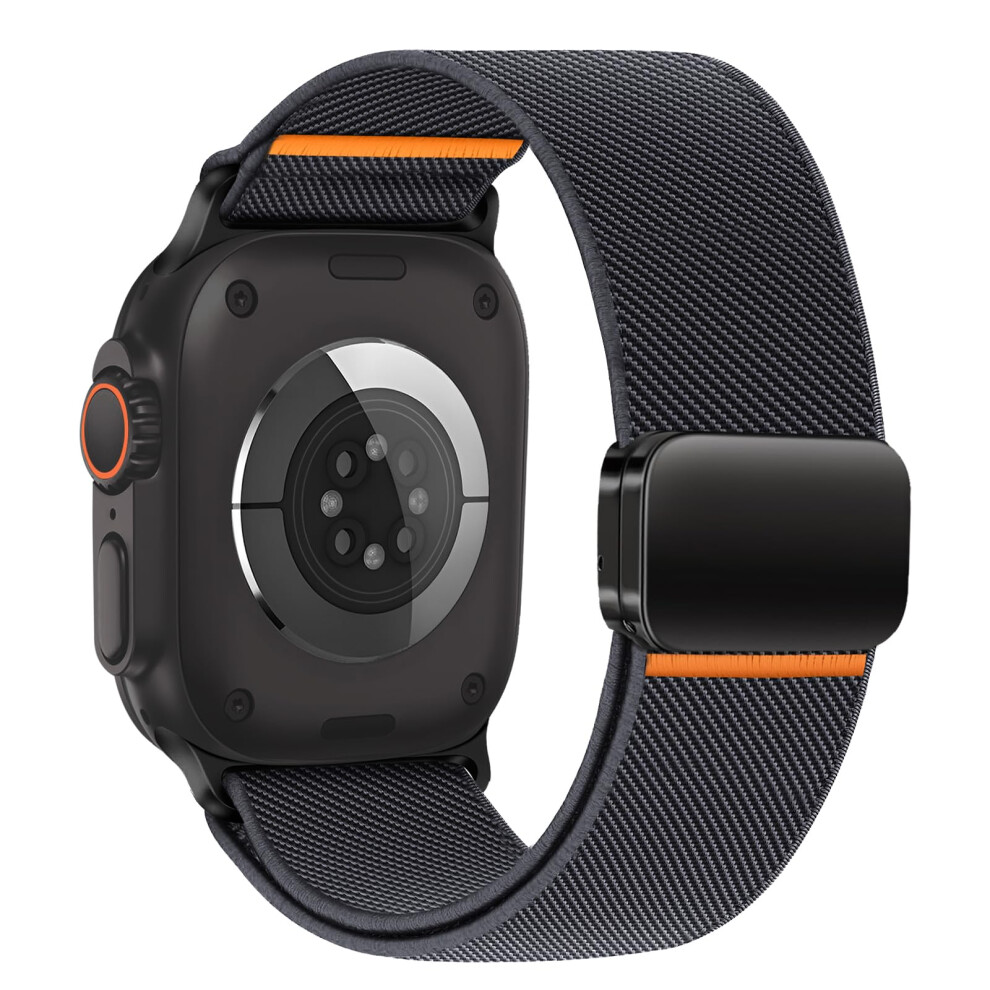 Magnetic Sport Loop Dark Stretchy Nylon Strap With Magnetic Clasp For Apple Watch Ultra 2 1 Se Series 9Â3 Grey 9351714849524