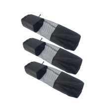 3Pcs Mesh Drawstring Bags Black Sports Storage Set with Odor Control and Ventilated Privacy Design for Gym Yoga Travel