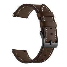 Leather Coffee Strap Classic Design Comfort Fit Replacement Band for Samsung Galaxy Watch 5 Pro 45mm