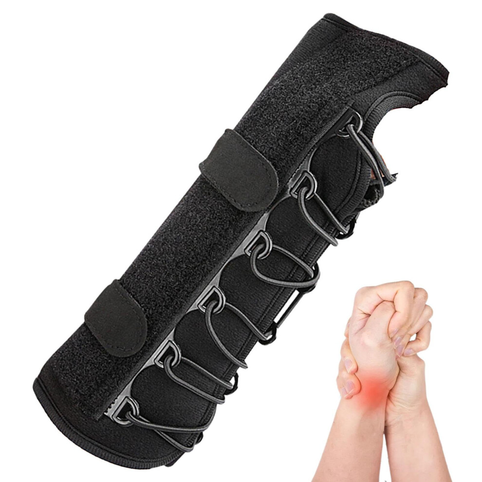 Black Adjustable Compression Wrist Brace For Right Hand, Breathable Carpal Tunnel Stabilizer With Soft Ergonomic Support