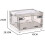 Collapsible Storage Bins with Double Side Doors , Clear Storage Boxes with Lid , Organization Box with Wheels White 6