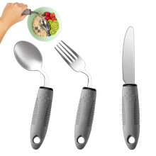 RightHanded 3Piece Adaptive Utensils Set, 42 Angled Weighted Silverware for Parkinson's and Tremors