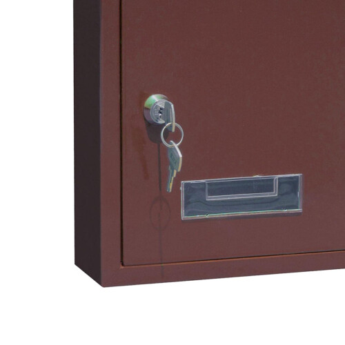 Wall Mounted Lockable Mailbox with Large Capacity, WeatherResistant Brown Mailbox for Home 1