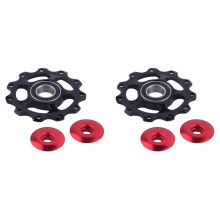Deragliatore posteriore per bicicletta 2x11T, ruote, cuscinetto ruota, puleggia guida deragliatore anteriore, nero