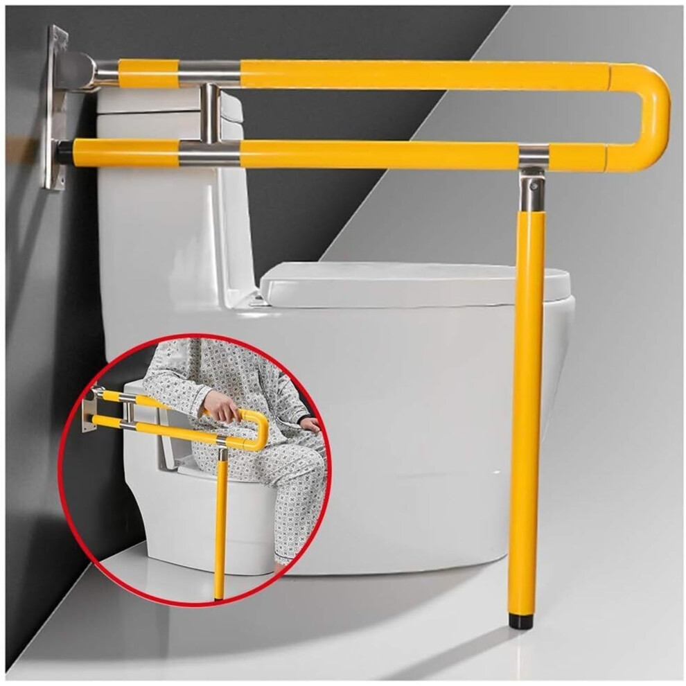 Folding Toilet Safety Grab Bar for Elderly, Adjustable Wall Mounted Bathroom Handrail with NonSlip Grip