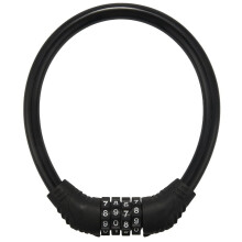 Lucchetto digitale per catena da bicicletta, portatile, antifurto, con cavo e codice di sicurezza - Nero