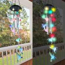 Kiplyki Engros Solcelledrevet Kolibri Vindklokke Lys LED Have Solcelledrevet