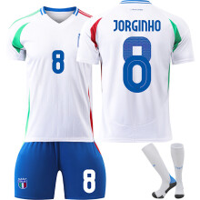Geansaí Chorn Eorpach Jorginho Uimh. 8 don fhoireann sacair Iodálach 2024-2025{HONGDE} Baile Uimh. 8 + stocaí Méid L
