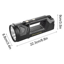 Ljusstark LED-ficklampa med dubbelt huvud och hög lumen, bärbar sökljus