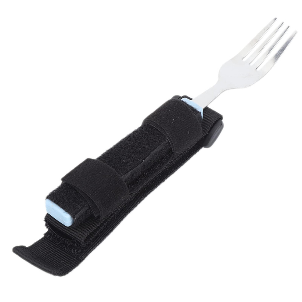 Adaptive Utensil Fork with 360 Rotating Head and Adjustable Strap for Elderly Arthritis Tremor Aid