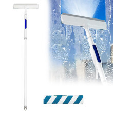 Telescopic Window Cleaning Squeegee with Spray Bottle, 2 in 1 Extendable Long Handle Glass Cleaner for Home
