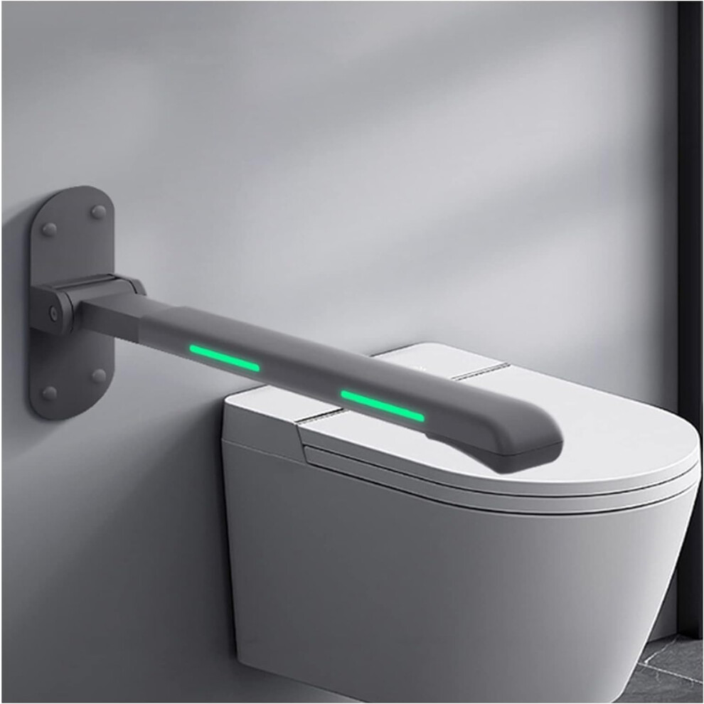 Black Bathroom Grab Bar Folding Safety Handrail With Antislip Grip For Elderly And Disabled