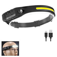 Genopladelig pandelampe, 1000 lumen, 230 bredstrålende, superklar pandelampe med håndfri sensor, LED-pandelampe, 1500 mAh, IPX5, vandtæt,
