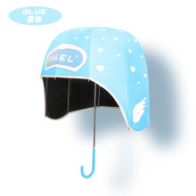 (Child Blue) Kinder Helm Regenschirm Sonne Frauen Sonnenschirm Student Lange Griff Regenschirm Kreative Cartoon Kinder Nette Hut Regenschirme P