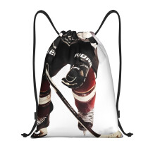Ice Hockey Pattern Waterproof Drawstring Backpack for Men and Women, Lightweight Foldable Gym Bag