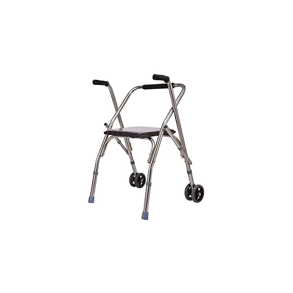 Lightweight Aluminum Rollator Walker for Seniors Height Adjustable Folding Walking Frame with Wheels