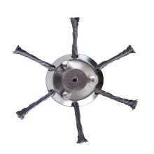 Brosse rotative Wovilon avec joint, tête de coupe à 6 lames, brosse en fil d'acier à nœud torsadé, compatible avec les débroussailleuses à