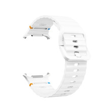 Band for Galaxy Watch Ultra 47mm White Curved End Silicone Strap Precise Fit Easy Replacement