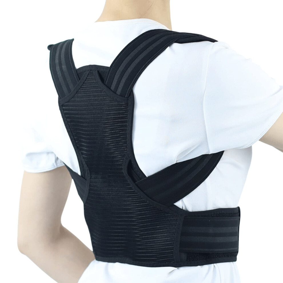 Black Adjustable Posture Corrector And Back Brace For Men And Women, Back Straightener For Scoliosis And Hunchback Correction, Small