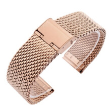 20mm Rose Gold Milanese Watch Band Stainless Steel Mesh Strap Universal Replacement Bracelet
