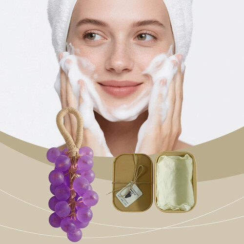 Handmade Grape Soap Bar with Handcrafted Grape Design, ColorChanging Cold Process Bath Gift 1