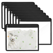8 Pack Clear Zipper Pouches 13x10.4 Inch Waterproof PVC Storage Bags for Travel Documents Makeup and Office Organization