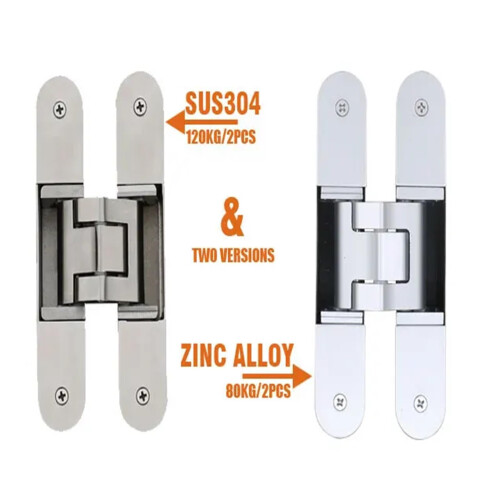 3D Concealed Door Hinge Black, Adjustable Hidden Hinge with Removable Design, Size B1lack 2