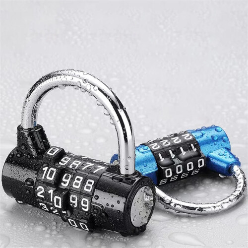 2Pcs Silver Heavy Duty Combination Padlock with 5 Digit Resettable Code for Gate and Fence 2