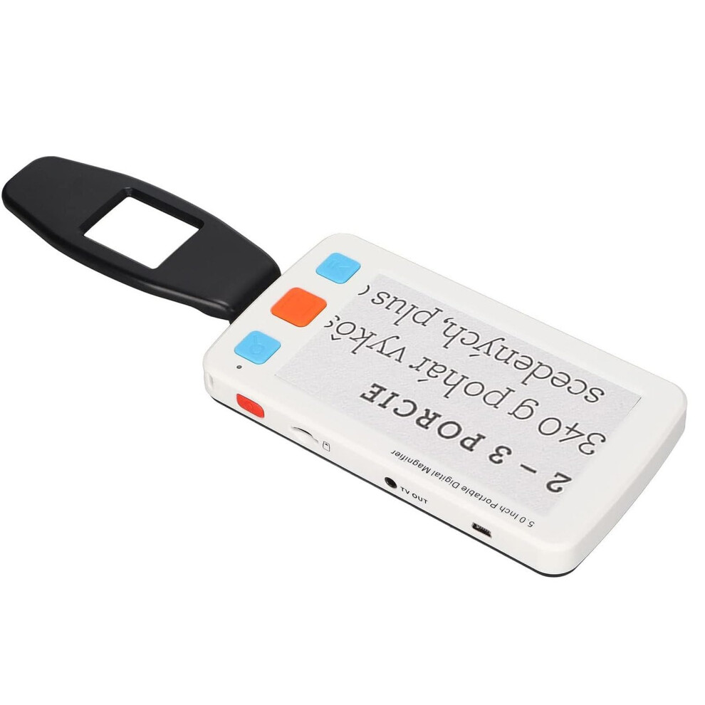 5 Inch Digital Magnifier for Low Vision with 32X Zoom, 17 Color Modes, Foldable Handle, Rechargeable
