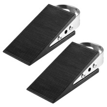 Heavy Duty Stainless Steel Door Stopper 2PCS, NonSlip Rubber Wedge for Quiet Heavy Door Stability