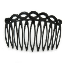 Black Acrylic Hair Comb 75mm Secure Hair Hold, Smooth Glide, Classic Medium Comb for Everyday Use