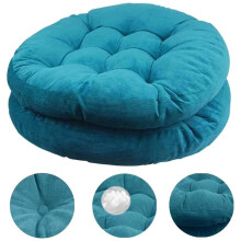 Round Floor Cushion Set of 2, Thick Corduroy Floor Pillow 22x22 Inch for Living Room Meditation