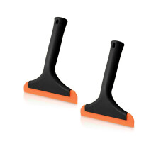 Silicone Window Squeegee 2 Pack Black – Flexible Blade Long Handle for Shower Glass and Car Cleaning