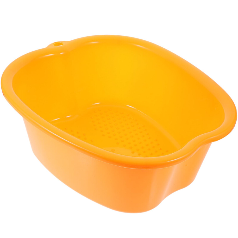 Orange Thickened Foot Bath Bucket With Massage Acupoints, Durable Foot Soaking Tub For Home Spa Relaxation,