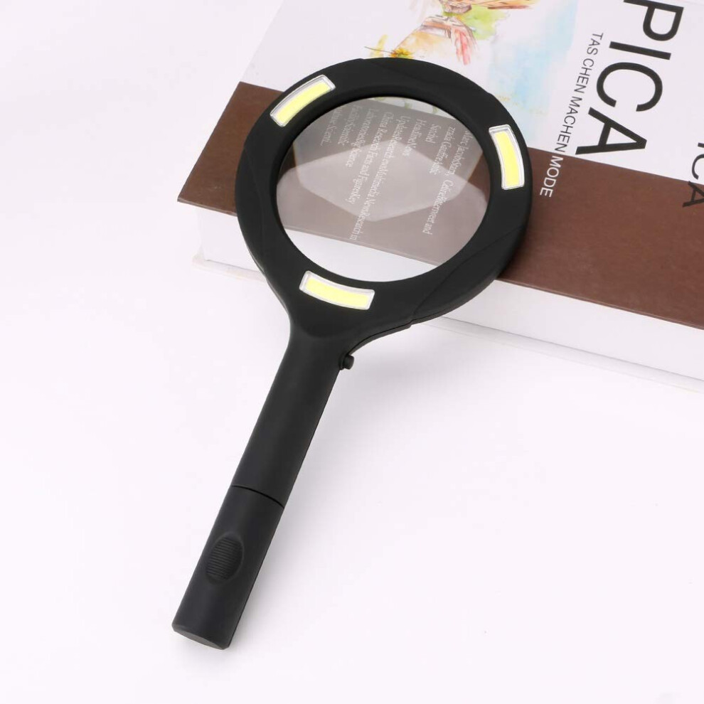 Light Led Magnifying Glass 3X With Bright Large 115Mm Lens For Reading, Seniors And Jewelry