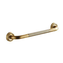 Solid Copper Bathroom Grab Bar for Elderly, Wall Mounted AntiSlip Safety Handrail, Retro Brass Finish 495x68mm