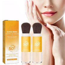 Mineral Sunscreen Powder SPF30 BrushOn for Face, Translucent Setting Powder Matte Oil Control 8g